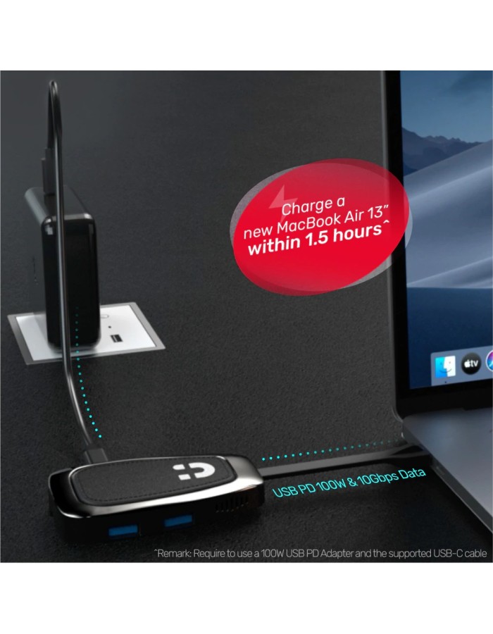 Unitek D1053A USB-C 3.2 Gen2 Hub 10Gbps, 4K60Hz HDMI, 100W PD & Leather Lanyard Unitek D1053A USB-C 3.2 Gen2 Hub 10Gbps, 4K60Hz HDMI, 100W PD & Leather Lanyard