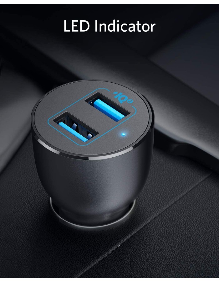 Anker PowerDrive III 2 Port 36W Alloy Car Charger Black Anker PowerDrive III 2 Port 36W Alloy Car Charger Black