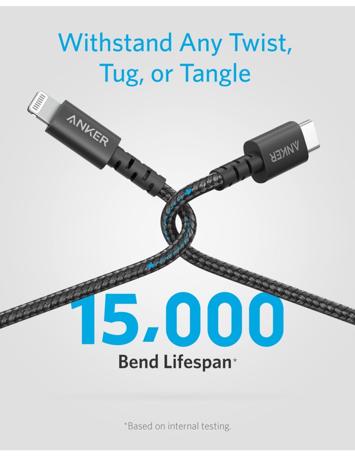 Anker PowerLine Select+ USB-C to MFI Lightning 1.8m Black