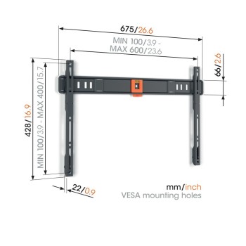 Vogels TVM1603 Fixed TV Wall Mount 40-100' Black