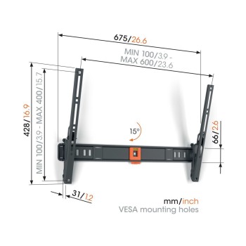 Vogels TVM1613 Tilt TV Wall Mount 40-77'' Black