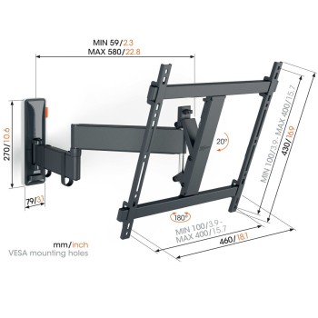 Vogels TVM3443 Turn TV Wall Mount 32-65'' Black