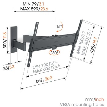 Vogels TVM1643 Turn TV Wall Mount 40-77'' Black