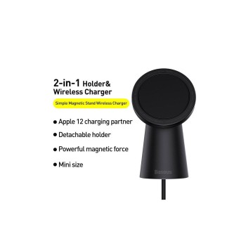 Baseus Simple Magnetic Stand Wireless Charger Black