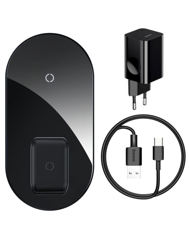 Baseus Simple 2in1 QI Wireless Charger Turbo Edition 24W Black