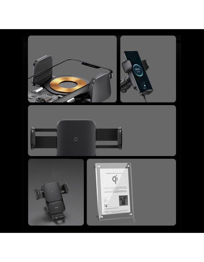 Baseus Wisdom Auto Alignment Car Mount Wireless Charger QI 15W Baseus Wisdom Auto Alignment Car Mount Wireless Charger QI 15W