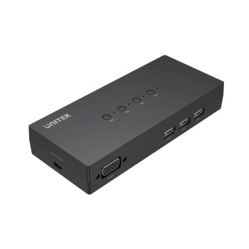 Unitek VGA KVM Switch 4In1Out w/3-Port USB2.0 Hub U-8710ABK
