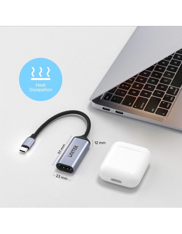 Unitek Converter USB-C to HDMI 8K Aluminium HDCP 2.3 V1416B Unitek Converter USB-C to HDMI 8K Aluminium HDCP 2.3 V1416B