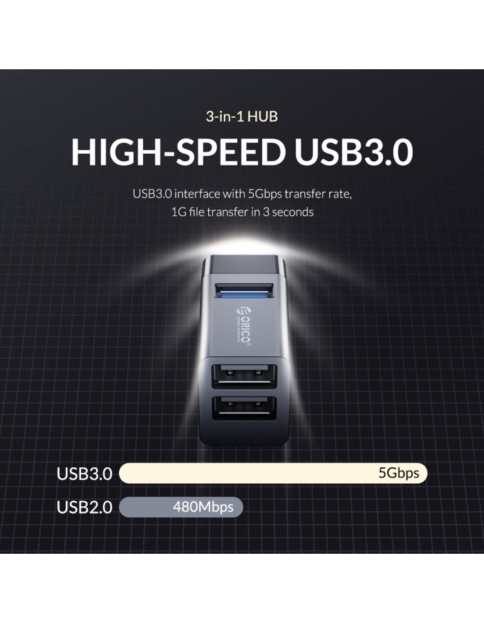 Orico USB-A Hub 3Port Mini Stick type MINI-U32