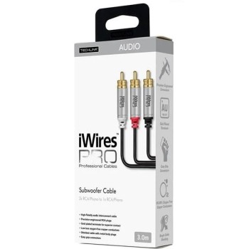 Techlink iWiresPro Subwoofer RCA to 2 RCA 3.0m 711043 Techlink iWiresPro Subwoofer RCA to 2 RCA 3.0m 711043