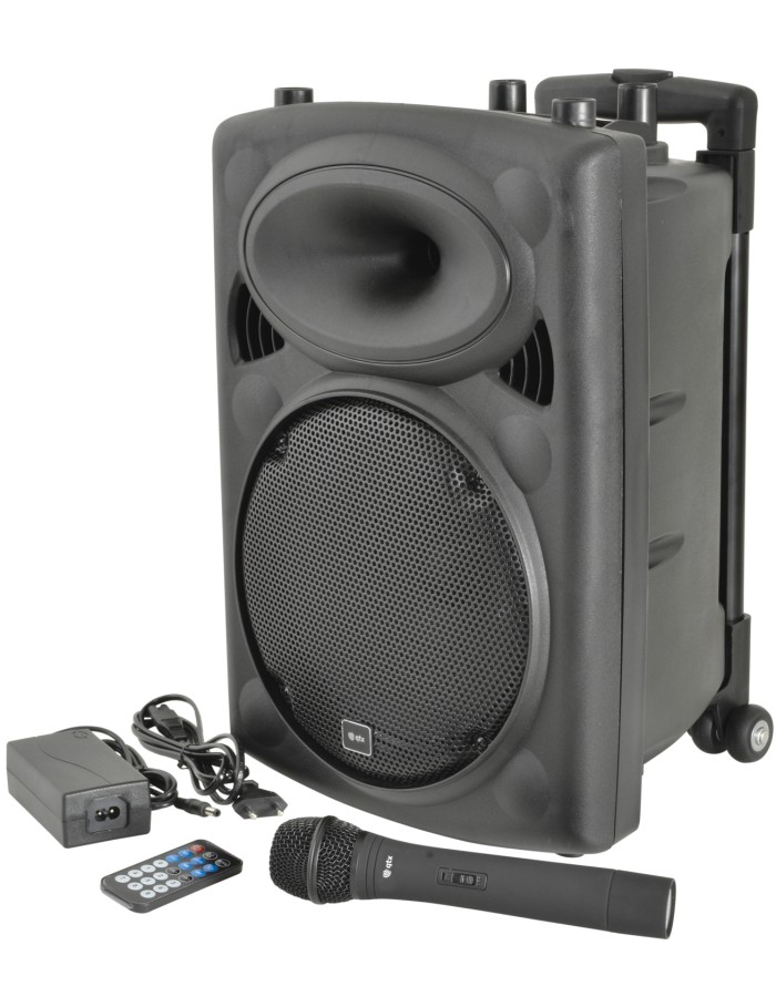 QTX QR10PA 10'' Professional Portable Karaoke & PA Speaker with 1x Wireless Microphone, Bluetooth USB & FM 178.839UK QTX QR10PA 10'' Professional Portable Karaoke & PA Speaker with 1x Wireless Microphone, Bluetooth USB & FM 178.839UK