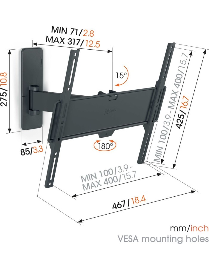 Vogels QUICK TVM1423 TV Wall Mount 40x40 Turn 1 arm