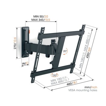 Vogels COMFORT TVM3423 TV Wall Mount 40x40 Turn 1 arm