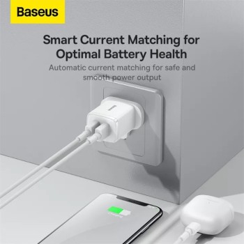 Baseus Charger Wall 2xUSBA 2.1A UK White Baseus Charger Wall 2xUSBA 2.1A UK White