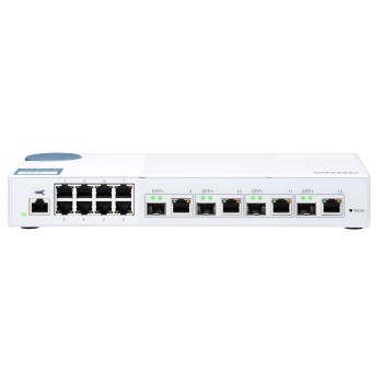 QNAP 12-Port 10GbE Managed Switch with 4x 10GbE SFP+/RJ45 Combo Ports & 8x 1GbE RJ45 Ports QSW-M408-4C