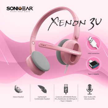 SonicGear Xenon 3U Headset USB Type A&C Pink SonicGear Xenon 3U Headset USB Type A&C Pink