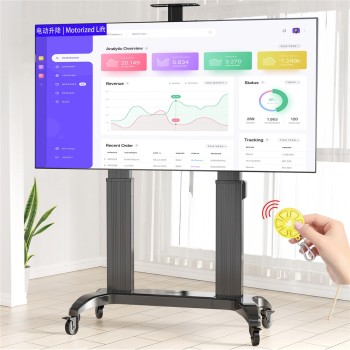 NBMounts TW100 Heavy Duty Motorized TV Trolley Supports up to 110'' & 136Kg Max Height 1.7m