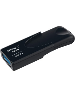 PNY Flash Drive Attache 4 USB 3.1 Stick 256GB Capless Slider Black FD256ATT431KK