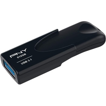 PNY Flash Drive Attache 4 USB 3.1 Stick 512GB Capless Slider Black FD512ATT431KK