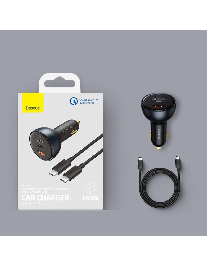 Baseus Car Charger 160W Qualcomm Quick Charge 5 Baseus Car Charger 160W Qualcomm Quick Charge 5