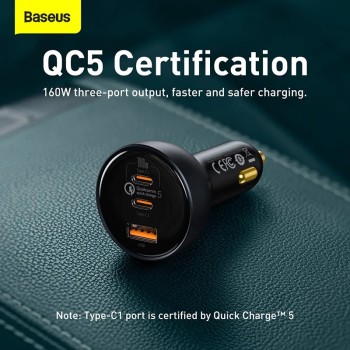Baseus Car Charger 160W Qualcomm Quick Charge 5 Baseus Car Charger 160W Qualcomm Quick Charge 5