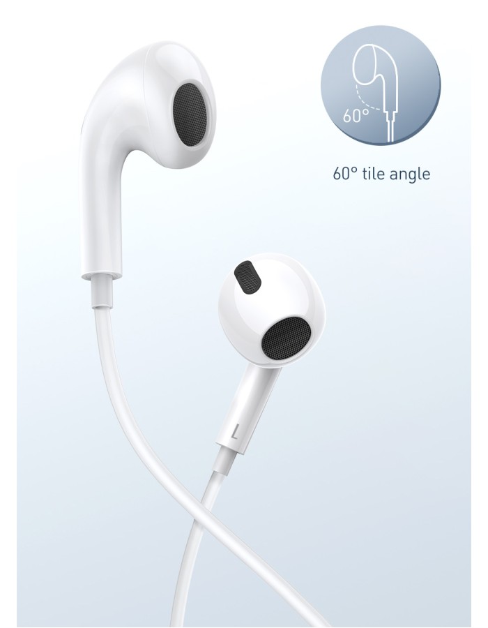 Baseus Headphones In Ear Wired 3.5mm H17 White