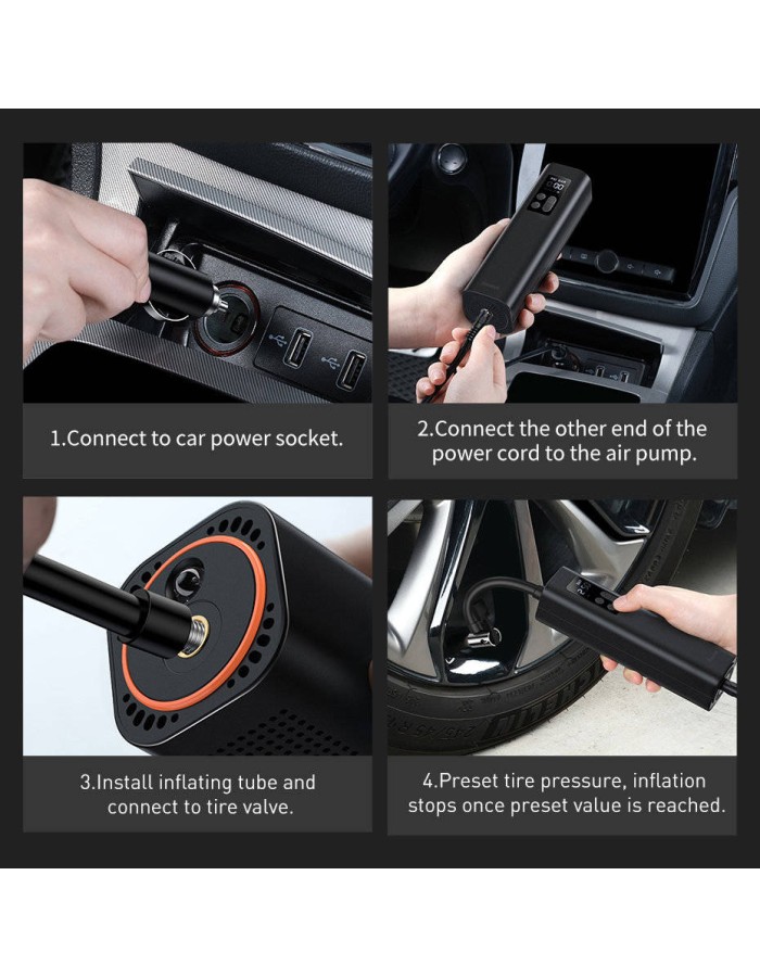 Baseus Car Inflator Pump Wired SUPER MINI Baseus Car Inflator Pump Wired SUPER MINI