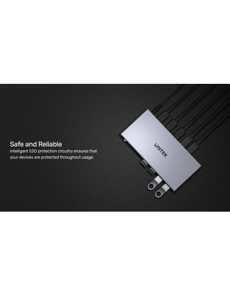Unitek KVM HDMI 4K60Hz Switch 2-1 with 4-Port USB Hub V307A