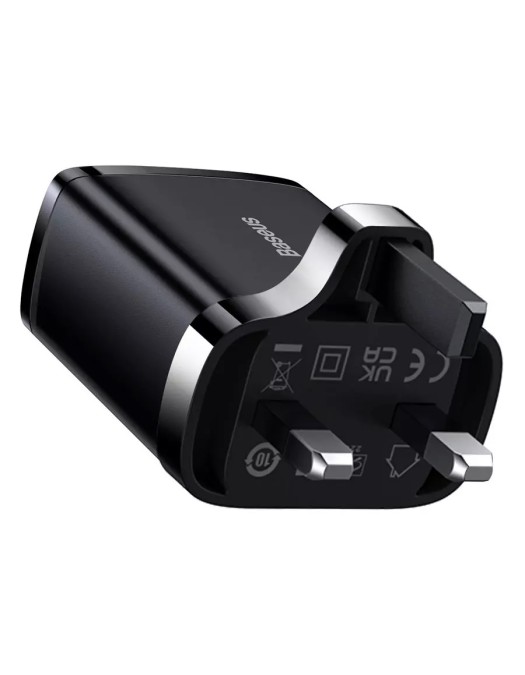 Baseus Charger Wall 30W USB-C/2xUSB-A UK Black Baseus Charger Wall 30W USB-C/2xUSB-A UK Black