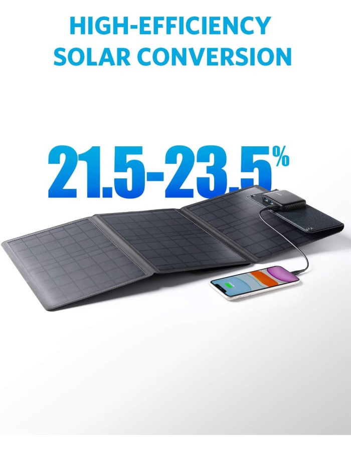 Anker Portable & Foldable Solar Panel 24W 3x USB-A Ports to Directly Charge Your Devices
