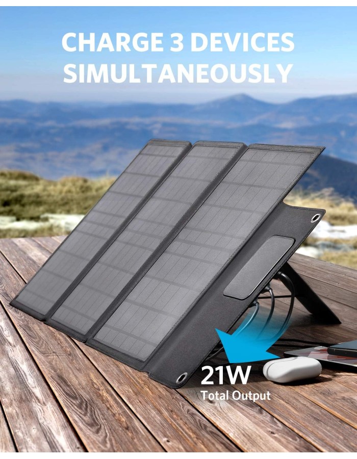 Anker Portable & Foldable Solar Panel 24W 3x USB-A Ports to Directly Charge Your Devices
