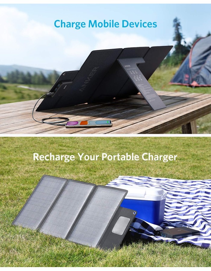 Anker Portable & Foldable Solar Panel 24W 3x USB-A Ports to Directly Charge Your Devices