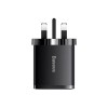 Baseus Charger Wall 30W USB-C/2xUSB-A UK Black Baseus Charger Wall 30W USB-C/2xUSB-A UK Black