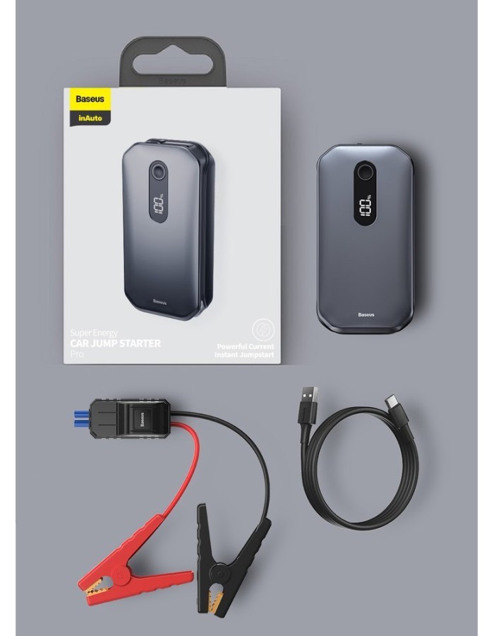 Baseus Car Jump Start Booster & Powerbank 12000mAh 12V6L Baseus Car Jump Start Booster & Powerbank 12000mAh 12V6L