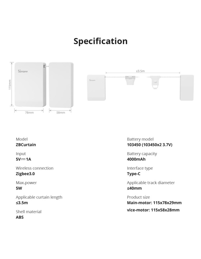 Sonoff ZigBee ZBCurtain (remote controller included) Sonoff ZigBee ZBCurtain (remote controller included)