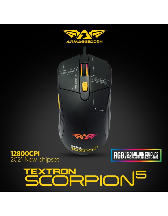 Armaggeddon Scorpion 5 Pro-Gaming Mouse with Free Mousepad Armaggeddon Scorpion 5 Pro-Gaming Mouse with Free Mousepad