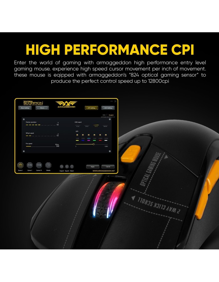 Armaggeddon Scorpion 5 Pro-Gaming Mouse with Free Mousepad Armaggeddon Scorpion 5 Pro-Gaming Mouse with Free Mousepad