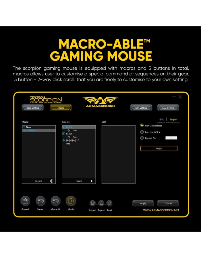 Armaggeddon Scorpion 5 Pro-Gaming Mouse with Free Mousepad Armaggeddon Scorpion 5 Pro-Gaming Mouse with Free Mousepad