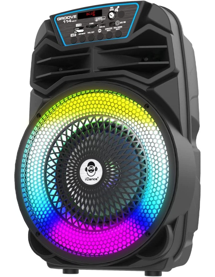 iDance Groove 114mk3 Karaoke Speaker with 1 Wired Mic BT & USB
