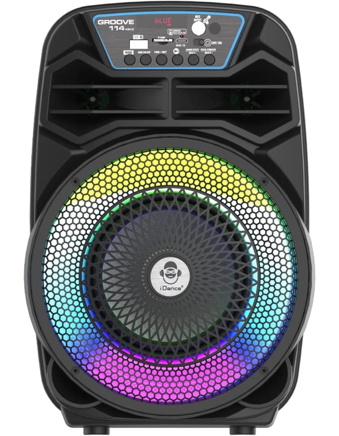 iDance Groove 114mk3 Karaoke Speaker with 1 Wired Mic BT & USB