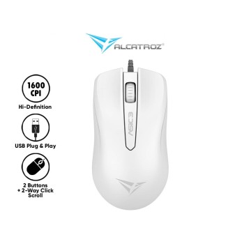 Alcatroz ASIC 3 Wired Mouse White Blister
