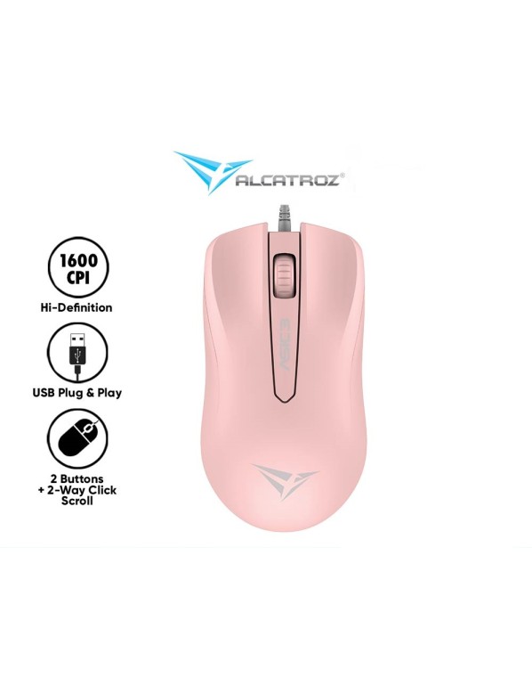 Alcatroz ASIC 3 Wired Mouse Peach Blister