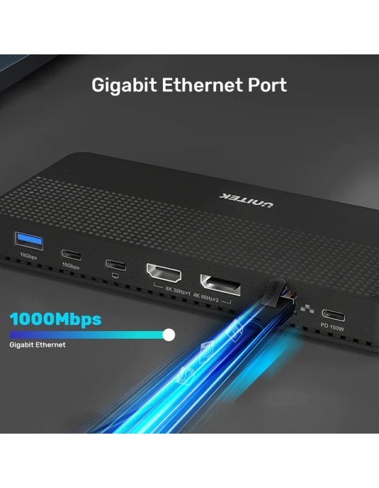 Unitek USB-C Hub USB4 MST HDMI/DP/Gb/SD/Audio/PD100W D1079A Unitek USB-C Hub USB4 MST HDMI/DP/Gb/SD/Audio/PD100W D1079A
