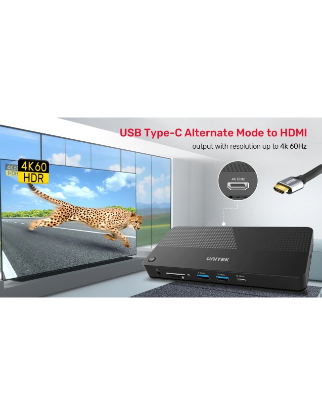 Unitek USB-C Hub USB3.2 KVM HDMI/Gb/SD/Audio/PD100W D1077A