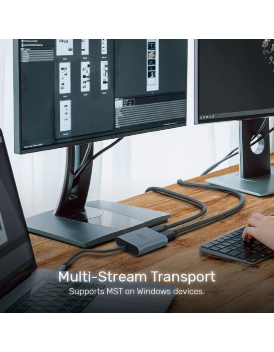Unitek Converter USB-C to Display Port Dual 8K60Hz MST V1404A Unitek Converter USB-C to Display Port Dual 8K60Hz MST V1404A