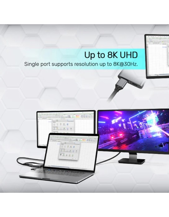 Unitek Converter USB-C to Display Port Dual 8K60Hz MST V1404A Unitek Converter USB-C to Display Port Dual 8K60Hz MST V1404A