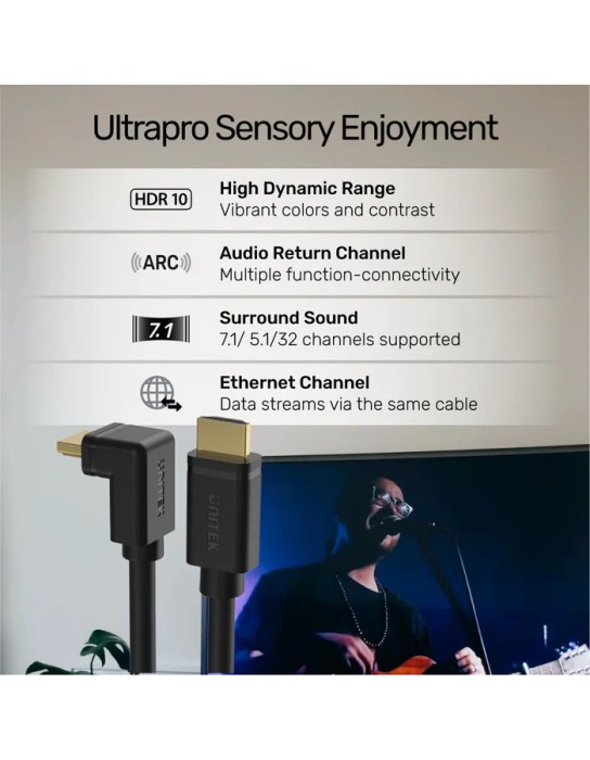 Unitek HC HDMI Right Angle Cable 90 Degrees 3.0m Y-C1002 Unitek HC HDMI Right Angle Cable 90 Degrees 3.0m Y-C1002