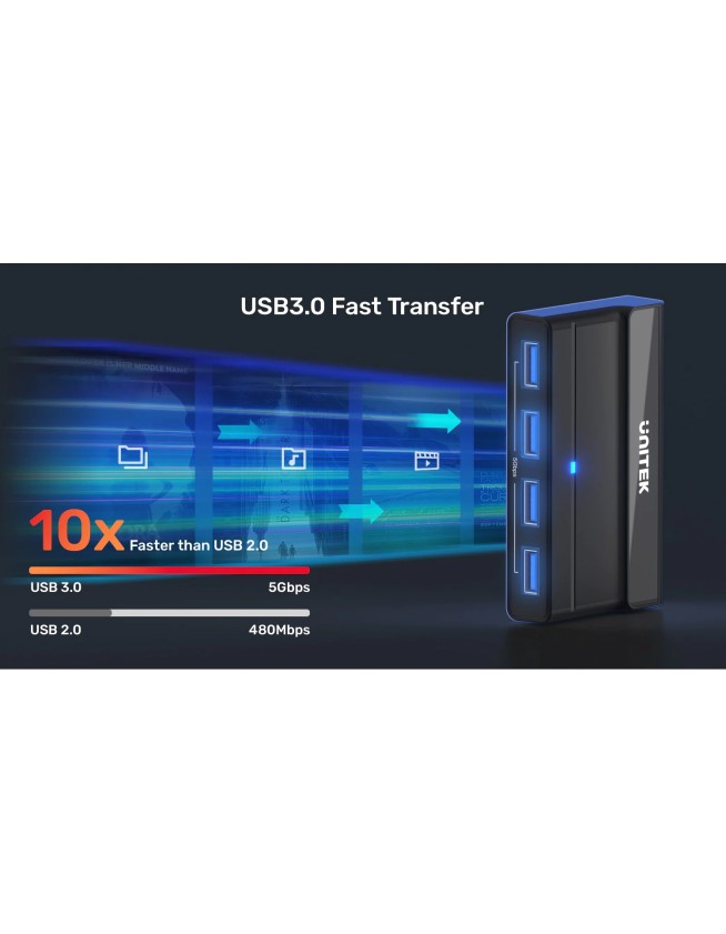 Unitek KVM USB-C 2-Port Switch with 4-Port USB Hub H1310A
