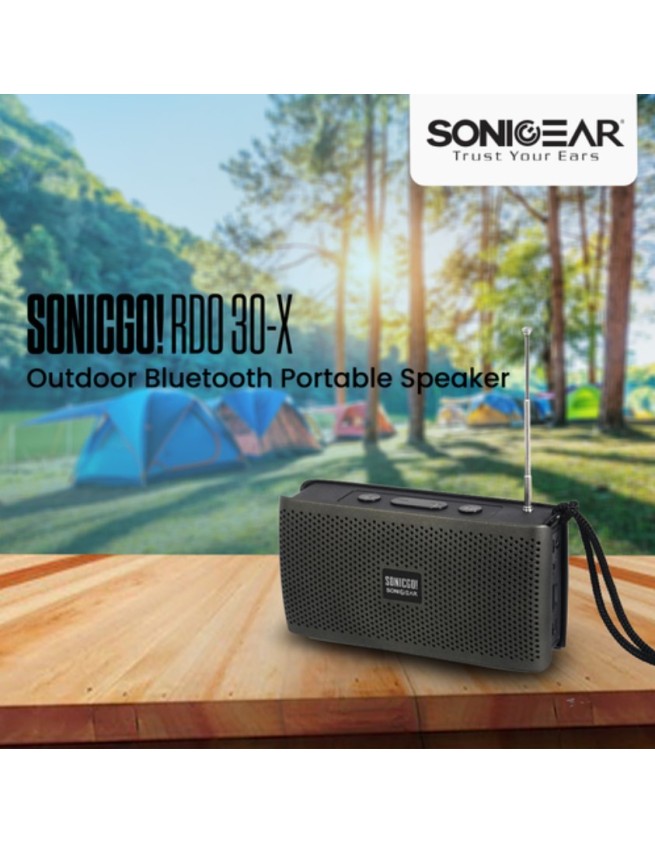 SonicGear SONICGO! RDO30-X Portable BT/FM/USB Speaker Black