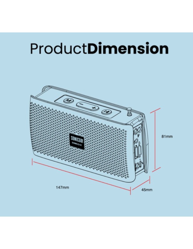 SonicGear SONICGO! RDO30-X Portable BT/FM/USB Speaker Black
